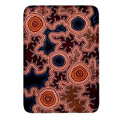 Authentic Aboriginal Art - Pathways Rectangular Glass Fridge Magnet (4 Pack) by hogartharts