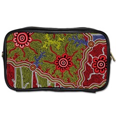 Authentic Aboriginal Art - Connections Toiletries Bag (one Side) by hogartharts