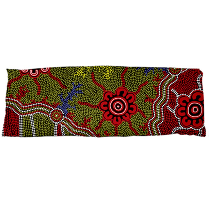 Authentic Aboriginal Art - Connections Body Pillow Case Dakimakura (Two Sides)