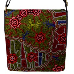 Authentic Aboriginal Art - Connections Flap Closure Messenger Bag (s) by hogartharts