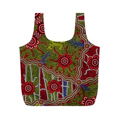 Authentic Aboriginal Art - Connections Full Print Recycle Bag (m) by hogartharts