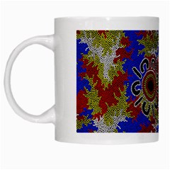 Authentic Aboriginal Art - Waterholes (corella) White Mug by hogartharts