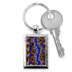 Authentic Aboriginal Art - Waterholes (corella) Key Chain (rectangle) by hogartharts