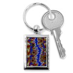 Authentic Aboriginal Art - Waterholes (Corella) Key Chain (Rectangle) Front