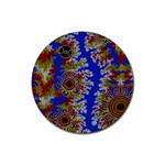 Authentic Aboriginal Art - Waterholes (Corella) Rubber Round Coaster (4 pack) Front