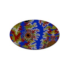 Authentic Aboriginal Art - Waterholes (corella) Sticker (oval) by hogartharts