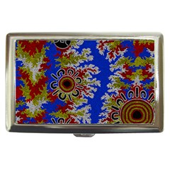 Authentic Aboriginal Art - Waterholes (corella) Cigarette Money Case by hogartharts