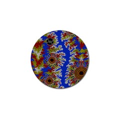 Authentic Aboriginal Art - Waterholes (corella) Golf Ball Marker by hogartharts