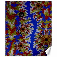 Authentic Aboriginal Art - Waterholes (corella) Canvas 8  X 10  by hogartharts