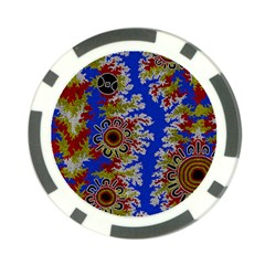 Authentic Aboriginal Art - Waterholes (corella) Poker Chip Card Guard by hogartharts