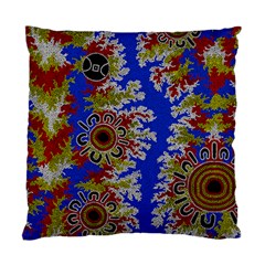 Authentic Aboriginal Art - Waterholes (corella) Standard Cushion Case (two Sides) by hogartharts