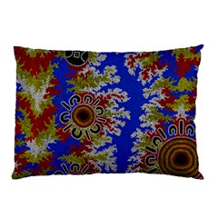 Authentic Aboriginal Art - Waterholes (corella) Pillow Case by hogartharts