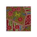 Authentic Aboriginal Art - Connections Satin Bandana Scarf 22  x 22  Front