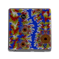 Authentic Aboriginal Art - Waterholes (corella) Memory Card Reader (square 5 Slot) by hogartharts