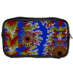 Authentic Aboriginal Art - Waterholes (corella) Toiletries Bag (two Sides) by hogartharts