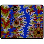 Authentic Aboriginal Art - Waterholes (Corella) Fleece Blanket (Medium) 60 x50  Blanket Front