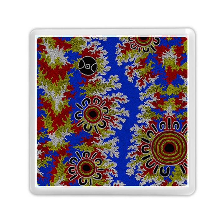 Authentic Aboriginal Art - Waterholes (Corella) Memory Card Reader (Square)