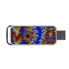 Authentic Aboriginal Art - Waterholes (corella) Portable Usb Flash (two Sides) by hogartharts