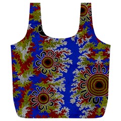 Authentic Aboriginal Art - Waterholes (corella) Full Print Recycle Bag (xl) by hogartharts