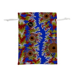 Authentic Aboriginal Art - Waterholes (corella) Lightweight Drawstring Pouch (l) by hogartharts