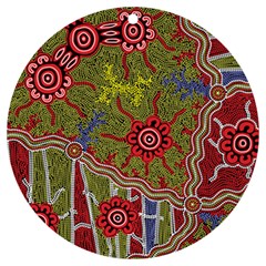 Authentic Aboriginal Art - Connections Uv Print Acrylic Ornament Round by hogartharts