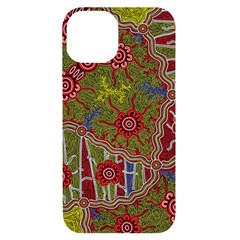 Authentic Aboriginal Art - Connections Iphone 14 Black Uv Print Case by hogartharts