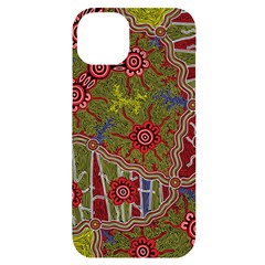 Authentic Aboriginal Art - Connections Iphone 14 Plus Black Uv Print Case by hogartharts