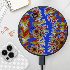 Authentic Aboriginal Art - Waterholes (corella) Wireless Fast Charger(black) by hogartharts