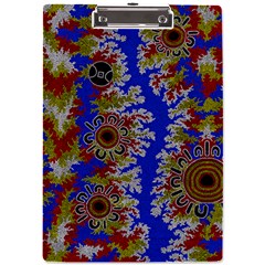 Authentic Aboriginal Art - Waterholes (corella) A4 Acrylic Clipboard by hogartharts