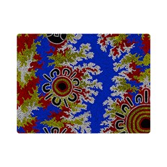 Authentic Aboriginal Art - Waterholes (corella) Premium Plush Fleece Blanket (mini) by hogartharts