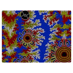 Authentic Aboriginal Art - Waterholes (corella) Two Sides Premium Plush Fleece Blanket (extra Small) by hogartharts