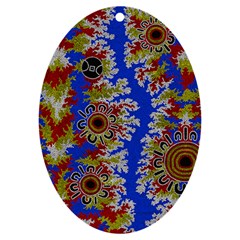 Authentic Aboriginal Art - Waterholes (corella) Uv Print Acrylic Ornament Oval by hogartharts