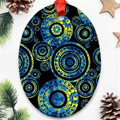 Authentic Aboriginal Art - Circles (paisley Art) Ornament (oval) by hogartharts