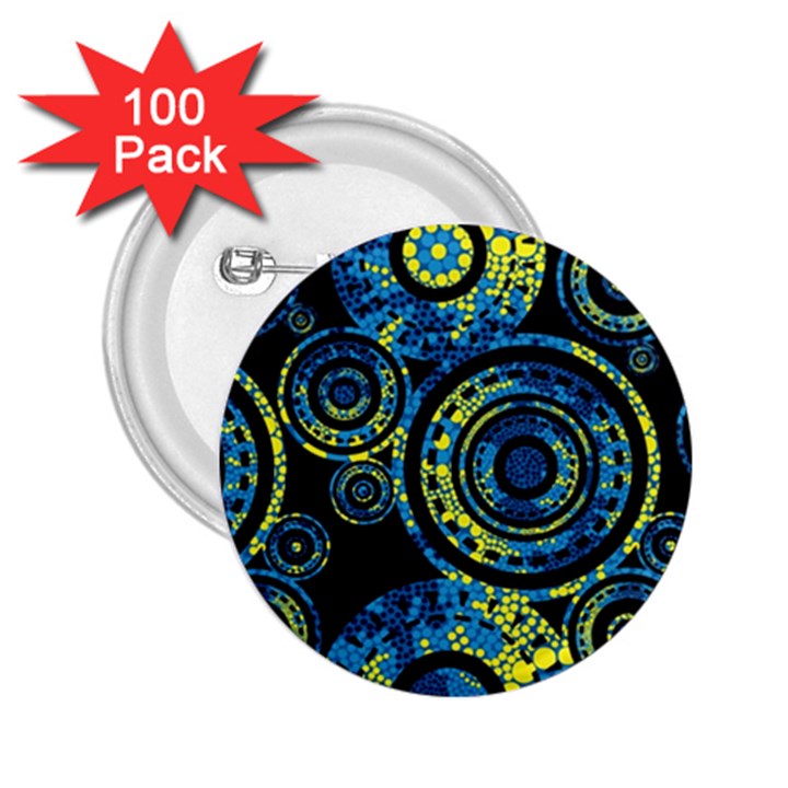 Authentic Aboriginal Art - Circles (Paisley Art) 2.25  Buttons (100 pack) 