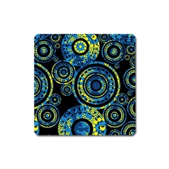 Authentic Aboriginal Art - Circles (paisley Art) Square Magnet by hogartharts