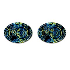 Authentic Aboriginal Art - Circles (paisley Art) Cufflinks (oval) by hogartharts