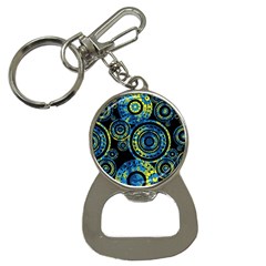 Authentic Aboriginal Art - Circles (paisley Art) Bottle Opener Key Chain by hogartharts