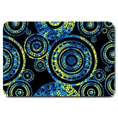 Authentic Aboriginal Art - Circles (paisley Art) Large Doormat by hogartharts