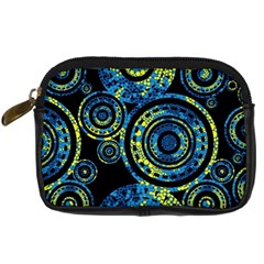 Authentic Aboriginal Art - Circles (paisley Art) Digital Camera Leather Case by hogartharts