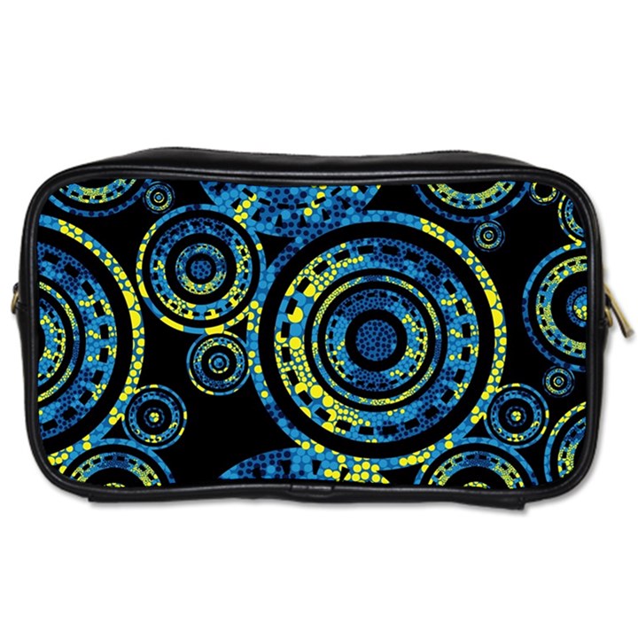 Authentic Aboriginal Art - Circles (Paisley Art) Toiletries Bag (Two Sides)