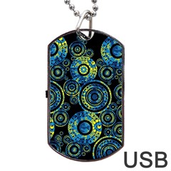 Authentic Aboriginal Art - Circles (paisley Art) Dog Tag Usb Flash (one Side) by hogartharts