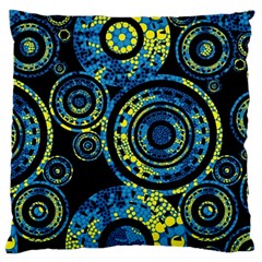 Authentic Aboriginal Art - Circles (paisley Art) Large Cushion Case (one Side) by hogartharts