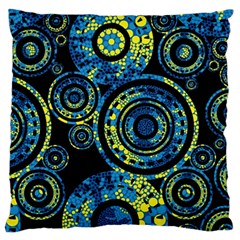 Authentic Aboriginal Art - Circles (paisley Art) Standard Premium Plush Fleece Cushion Case (one Side) by hogartharts