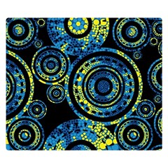 Authentic Aboriginal Art - Circles (paisley Art) Two Sides Premium Plush Fleece Blanket (small) by hogartharts