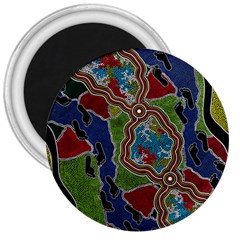 Authentic Aboriginal Art - Walking The Land 3  Magnets by hogartharts