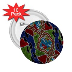 Authentic Aboriginal Art - Walking The Land 2 25  Buttons (10 Pack)  by hogartharts