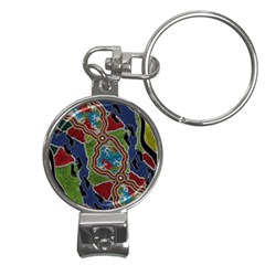 Authentic Aboriginal Art - Walking The Land Nail Clippers Key Chain by hogartharts