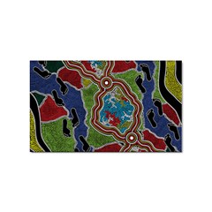 Authentic Aboriginal Art - Walking The Land Sticker Rectangular (100 Pack) by hogartharts