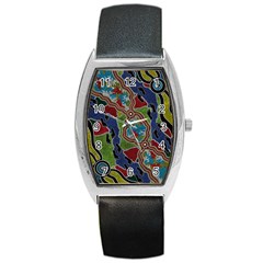 Authentic Aboriginal Art - Walking The Land Barrel Style Metal Watch by hogartharts