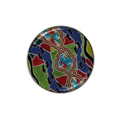 Authentic Aboriginal Art - Walking The Land Hat Clip Ball Marker by hogartharts